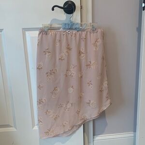 Hippie Rose Blush Floral Asymmetrical Skirt